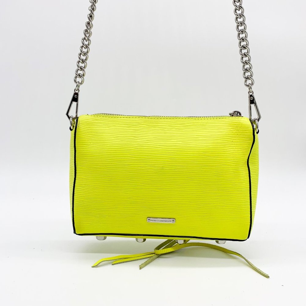 REBECCA MINKOFF Avery Leather Crossbody Bag Yellow - Picture 2 of 13